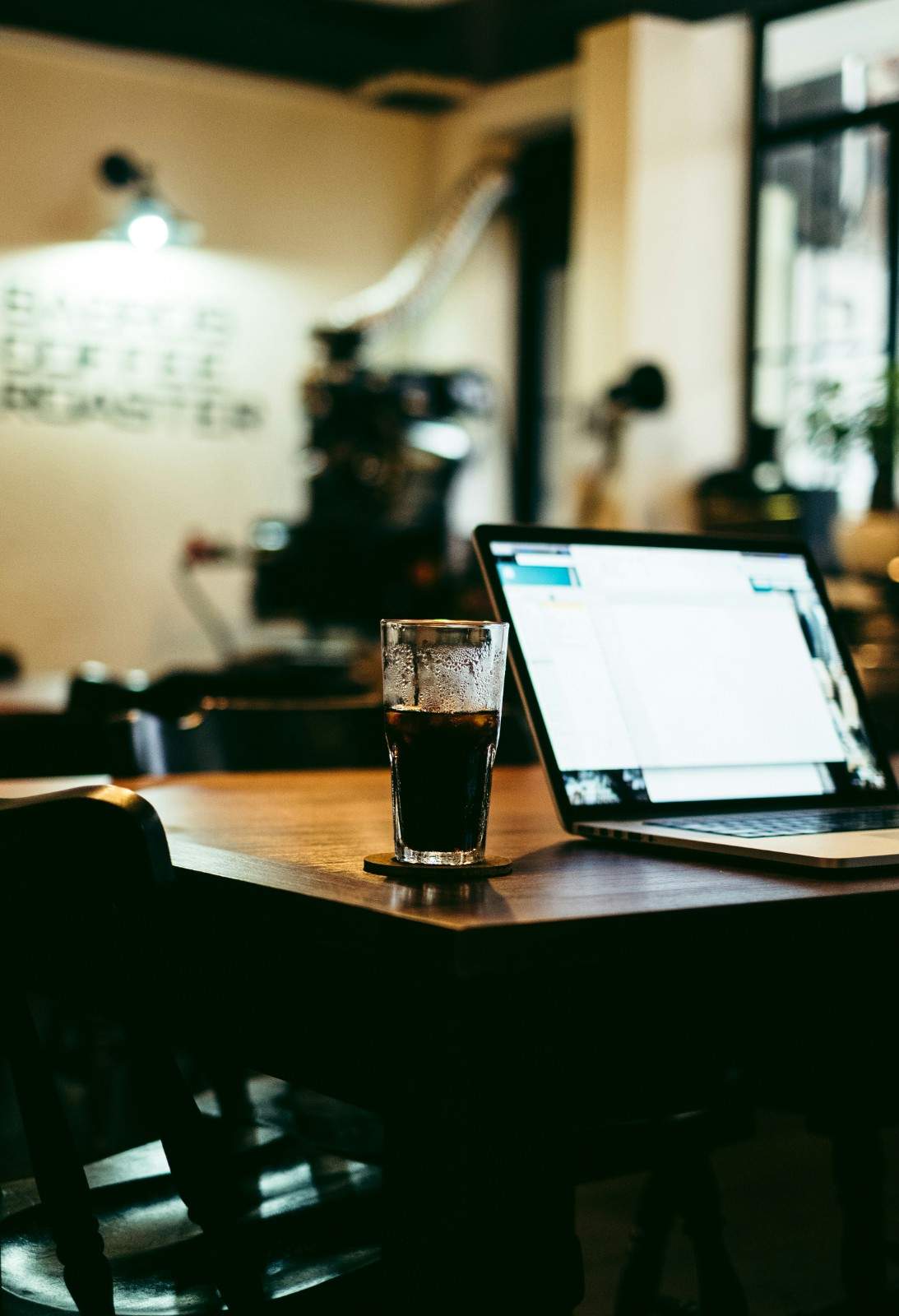 working in a cafe