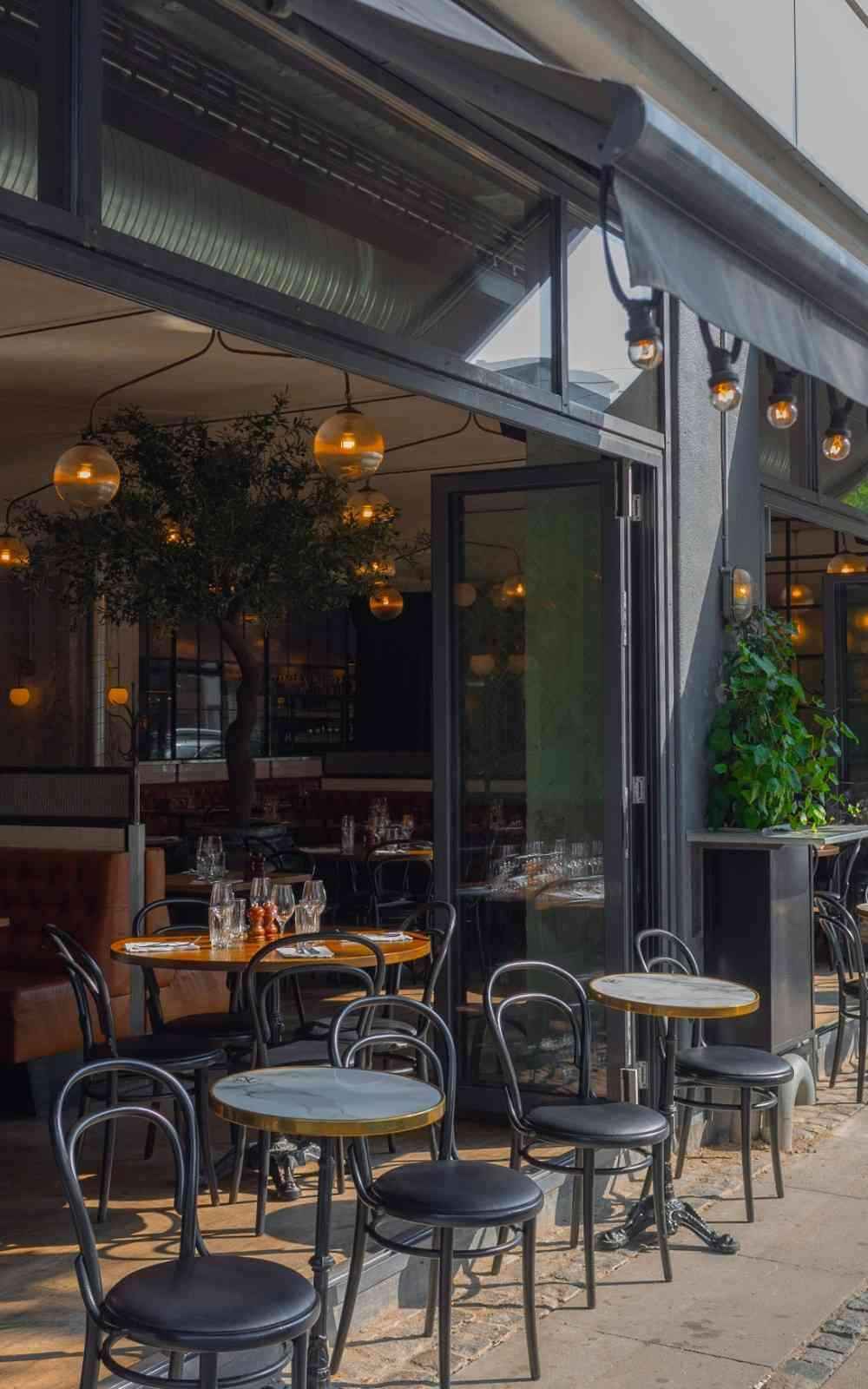 outdoor seating of the café